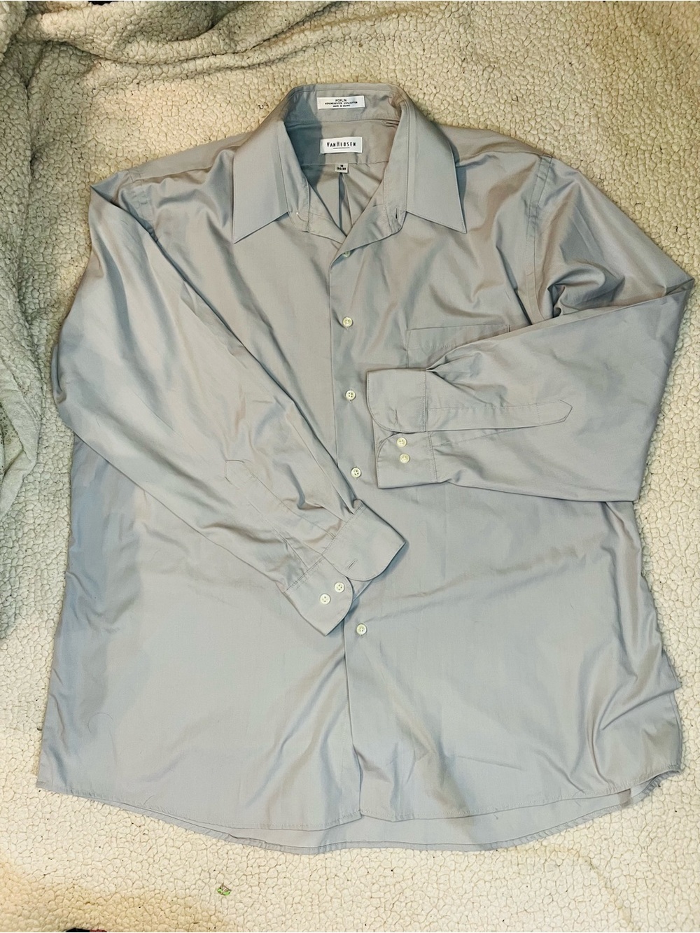 Van Heusen Light Gray Mens Dress Shirt - Long Sleeve